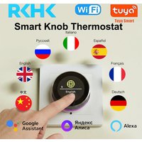RKHK Smart WiFi Knob Thermostat Temperature Controller for Electric/Water/Gas Boiler Heating Works with Tuya Alexa Google Home