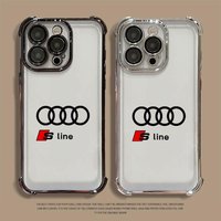 Case for Apple iPhone 12 11 16Plus XS MAX XR 14 Pro 15Pro Max 15 13 16 Clear Cover A-AudiS-S Line
