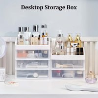 Desktop Storage Box Multi-Layer Office Organizer With Drawers Large Capacity Transparent Storage Rack For Stationery Cosmetics