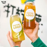 Wholesale 330ml 500ml 650ml PET Plastic Can Beverage Coffee Juice Pop Can With Pull-Ring Aluminum Full Opening Lids 200pcs