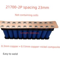 Barre de busbar en cuivre 21700-2P pour batterie de vélo électrique, résistance électrique, barre cuivre-nickel, espacement 23mm, 0.3mm, arrangement droit, pose libre CCT