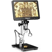 TOMLOV Digital Microscope 7'' DM9 Pro Electronics Microscopes for Repair 1200X Coin View 16MP Professional Soldering Microscopio image 3
