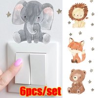 1-4Set Cartoon Animal Switch Sticker Cute Decorative Sticker For Wall Kids Room Baby Nursery Room Wall Decals Stars Home Decor
