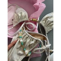 2026 New Bikini With Beads Swimsuit Women Sexy Swimwear Female Bandeau Biquini Bathingsuit Brazilian Swim Suits Beachwear