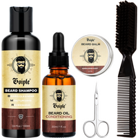 GOIPLE Beard Growth Care Kit Moustache Shampoo Conditioning Oil Deep Clean Wash Moisturizing Whiskers Balm Smoothing Products