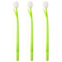 3PCS Color Changing Tulip Gel Pens, Cute Floral Black Ink Pens for Writing, Smooth Glide Office School Supplies Gift