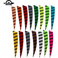 24 Pcs ONTFIHS 4Inch Fletching Arrow Striped Shield Cut Turkey Feather Archery DIY Hunting Accessories
