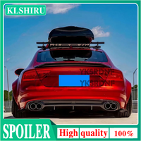 For Audi A7 Carbon Fiber R Style Rear Spoiler Trunk Wing 2011-2014 FRP Glossy black Forged carbon