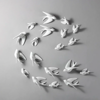 Ceramic Swallows Sparrow 3D Simple Ceramic Birds Murals Wall Hanging Decorations Crafts Home Ornaments Home Wall Sculptures RE