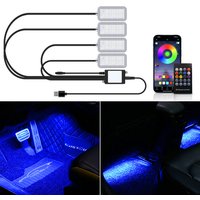 Car environment decorative lights Auto Interior Ambient Lamps with APP control Car Atmosphere Led Foot Light USB Lighter