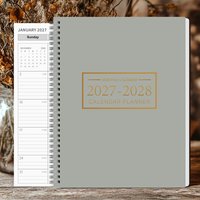 2027-2028 Monthly Planner, Spiral Bound Calendar Notebook with Notes Pages & Waterproof Cover