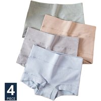 Culottes en coton taille haute pour femmes, 4 pièces/ensemble, slips Body Shaper, sous-vêtements respirants pour dames, lingerie féminine douce, grande taille L-4XL