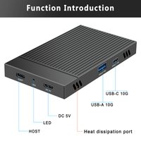 Support Four Hard Disk Dual Bay M.2 NVME SSD Enclosure for 2230 2242 2260 2280 NVME SSD with USB3.2 GEN2 10G + Type C 10Gbps HUB