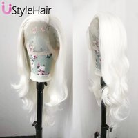 UStyleHair White Lace Wig Long Body Wave Synthetic Lace Front Wig for Women 13x4 Glueless Natural Hairline Daily Use Cosplay