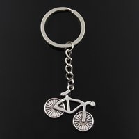 New Fashion Keychain 25x34mm Bike Bicycle Pendants DIY Men Silver Color Car Key Chain Ring Holder Souvenir For Gift