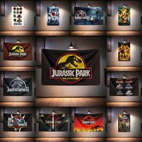 Jurassic-Parks Monster Movie Fans Flag 3x5ft 90x150cm For Room Garage Man Cave Bar Wall Decor Banner