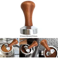 Coffee Tamper Powder Hammer Pressing Wooden Handle Coffee Distributor for Coffee and Espresso Mat Powder Hammer Tampers Machine