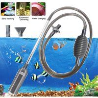 2.6m Aquarium Manual Water Changer Fish Tank Air Pump Cleaning Tools Handheld Aquarium Cleaner Vacuum Siphon Pump Pet Products