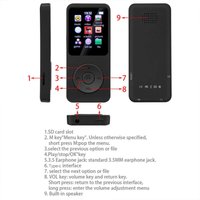 MP3 MP4 Player Bluetooth-Compatible5.0 Music Player 1.8in Color Screen Student Walkman with E-book/FM Radio/Recording