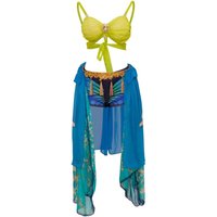 Sexy Halloween Costume for Women Sexy Bra Blue Shorts Skirt Suit Stage Costume Performance Dance Dress Carnival Party Outfit