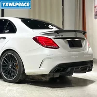 For Benz C-class W205 Spoiler 2015-2019 C180 200 260 300 C63 Real Carbon Fiber/ ABS Glossy Black Car Rear Trunk Spoiler Wing