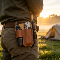 Tactical Fast Draw EDC Pouch - Multi-Tool & Knife Sheath with Belt Clip, Portable Waist Pack for Outdoor Camping