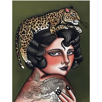 Tattooed Woman Portrait 500/1000/1200/2000 PCS Jigsaw Puzzles Family Activity Games for Gameroom Bedroom Gifts Home Decor