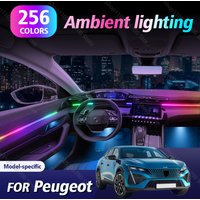 For Peugeot 2008 3008 4008 5008 308 408 508 Car Ambient Light RGB 256 Colors APP Control LED Strips Neon Lighting