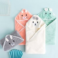 80 × 80 cm Baby Badetuch Baby Handtuch Neugeborenen Kapuze Cartoon Korallen Samt Baby Handtuch Decke Bademantel