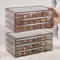 72 Grids 3 Layers Transparent Jewelry Storage Box Plastic Art Nails Case Rings Jewelry Earrings Organizer Beads Container