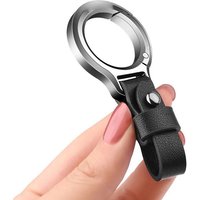 Men Women Leather Car Keychain Stylish Waist Hang Anti-Loss Keychain Durable Metal Ring Creative Pendant Design Car Accessoires