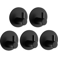 5/10Pcs Stainless Steel Towel Hooks Adhesive Coat Shower Hooks for Bathroom Wall Hooks for Hanging Towels, Robe, Loofah