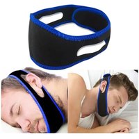 Snoring Stop Headband Anti-Snoring Belt Black Blue Chin Strap Adjustable Velcro Snoring Stop with Sleep Shut up and Breathe