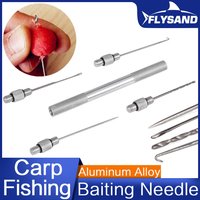 FLYSAND 5-In-1 Carp Fishing Rigging Bait Needle Kit Tool Set Bait Boilie Drill Stringer Needle Nonslip Aluminum Alloy Handle