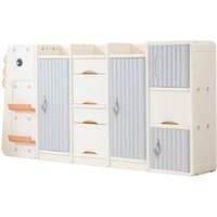 Kids Storage Organizer Cabinet | Toy Shelf with Drawers | Child Wardrobe Closet for Playroom, Nursery & Kindergarten