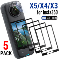 1-5pcs for Insta360 X5 X4 X3 Screen Protectors Flexible HD Clear Anti-scratch Curved Protective Films for Insta360 X3 Not Glass