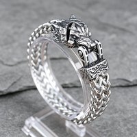 Fashion Domineering Wolf Head Bracelets for Men Gift High Quality Stainless Steel Viking Animal Mesh Link Chain Bangles Jewelry