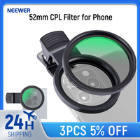 NEEWER 52mm CPL Filter for Phone, Clip On Circular Polarizing Lens Filter with Phone Clip For iPhone Samsung Android Camera