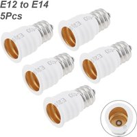5pcs E12 to E14 Light Socket Adapter Converter LED Light Holder Lamp Bulb Adapter Sockets Changer Lighting Accessories