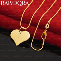 18K Gold Plated Heart Pendant Necklace For Women Charm Trend Birthday Gifts Fashion Party Fine Jewelry