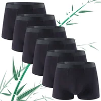 6 Pieces Bamboo Fiber Men's Underwear Solid Color Simple Men Boxer Shorts High Quality Fabric Knickers Soft Breathear Panties