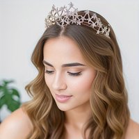 Fashion Crystal Rhinestone Stars Tiaras And Crown For Women Bride Princess Queen Diadems Wedding Hair Accessories