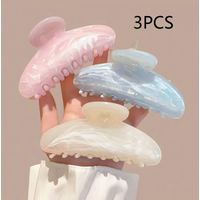 1pc Elegant High end Multi color Mermaid Hime Color Illusion Marble Pattern Half circle Hair Claw Hair Grab