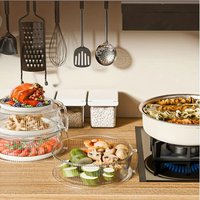 Stackable Food Insulation Cover High-temperature Resistant Splash Microwave Oven Cover Transparent Dust Proof Bowl Cover