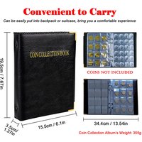 Coin Collection Album-10/20 Pages 120/360 Pockets Coin Storage For Collectors, U.S.Pennies Dimes Nickels Quarters, Small Badges