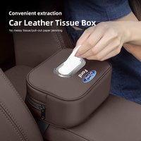 Car Tissue Box Quality Leather Auto Paper Towel Storage Bag For Ford ST Line Focus Mustang Fiesta Puma Ranger Kuga MK7 MAX F150
