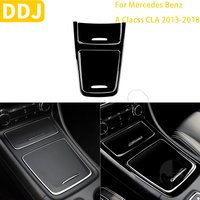 For Mercedes Benz A Clacss CLA 2013-2018 Accessories Car Piano Black Interior Central Storage Box Cover Set Trim Sticker ABS