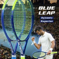 Blue-Leap Carbon Fiber Tennis Racket, 345±10g Strung, 60-65lbs, Shock-Absorbing, Suitable for Professional Strength Athletes
