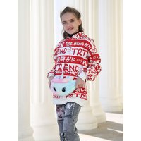 Children's Cartoon Plush Shoulder Bag Unicorn Printed Waist Bags Girl's Cute Chest Bag Crossbody Bags Kids Chest Bags Coin Purse