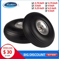 2PCS Rubber Wheel Tire Aluminum Hub for RC Airplane Model 2.75 ''/ 3'' /3.75''/4 ''/ 4.5''/ 5 inch